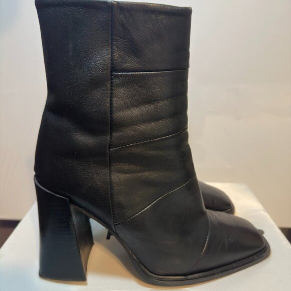 Topshop Hartley Square Toe Boot in Black - Size 9 - Picture 1 of 7
